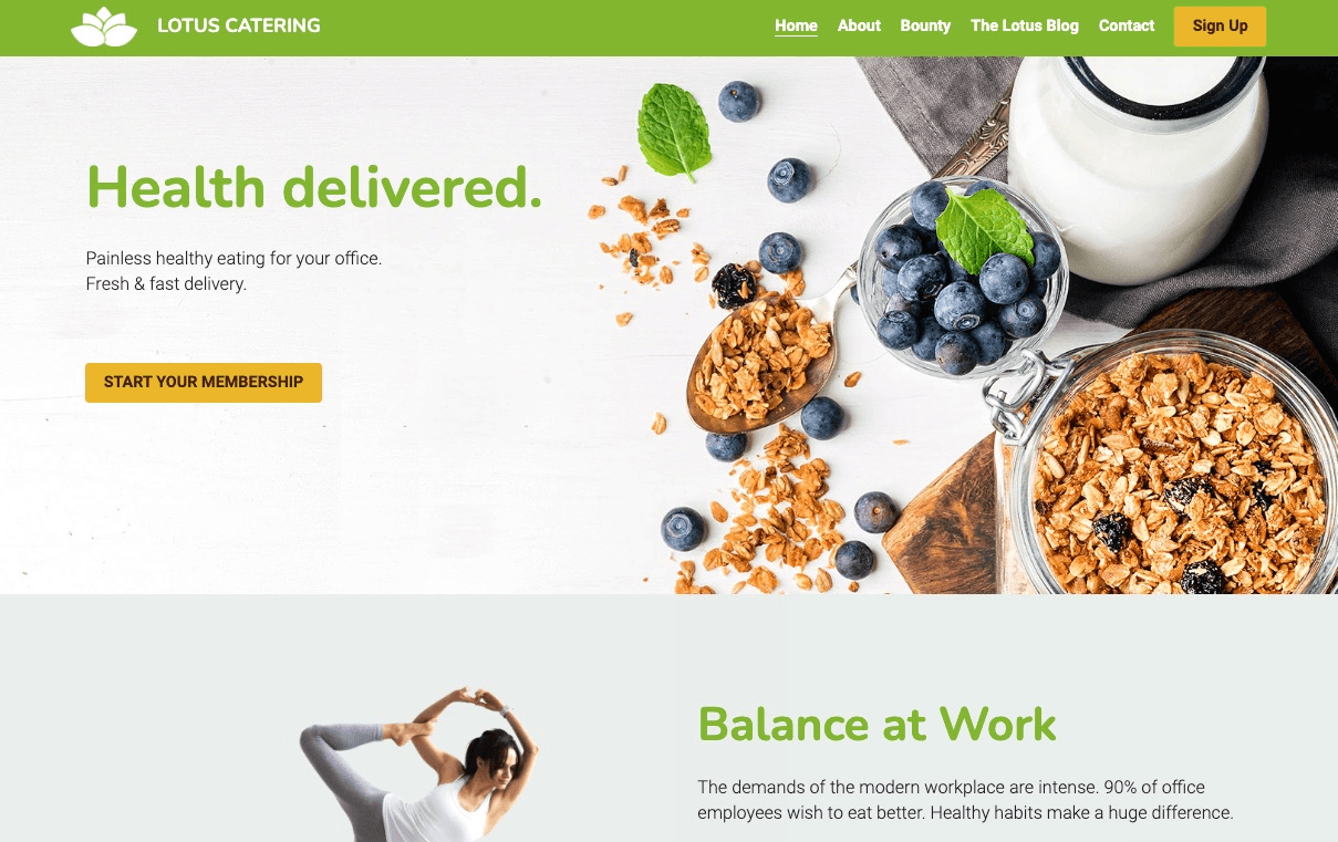 null Lotus Catering: Build Your Brand with Strikingly